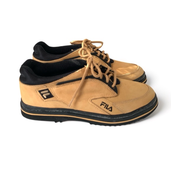 FILA Camel Leather Lace-up Shoes Hiker Walking Outdoors Fleece Lined Sz 7.5 - Picture 1 of 8